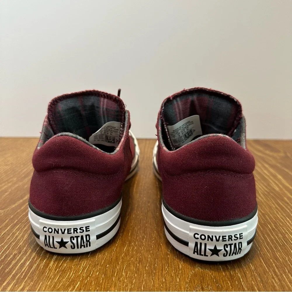Converse Chuck Taylor All Star Madison Burgundy Plaid Sneakers‎ 561739F Womens 7 - Picture 3 of 7